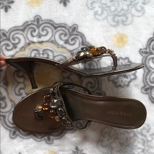 Nine West Bronze Rhinestone Sandals
